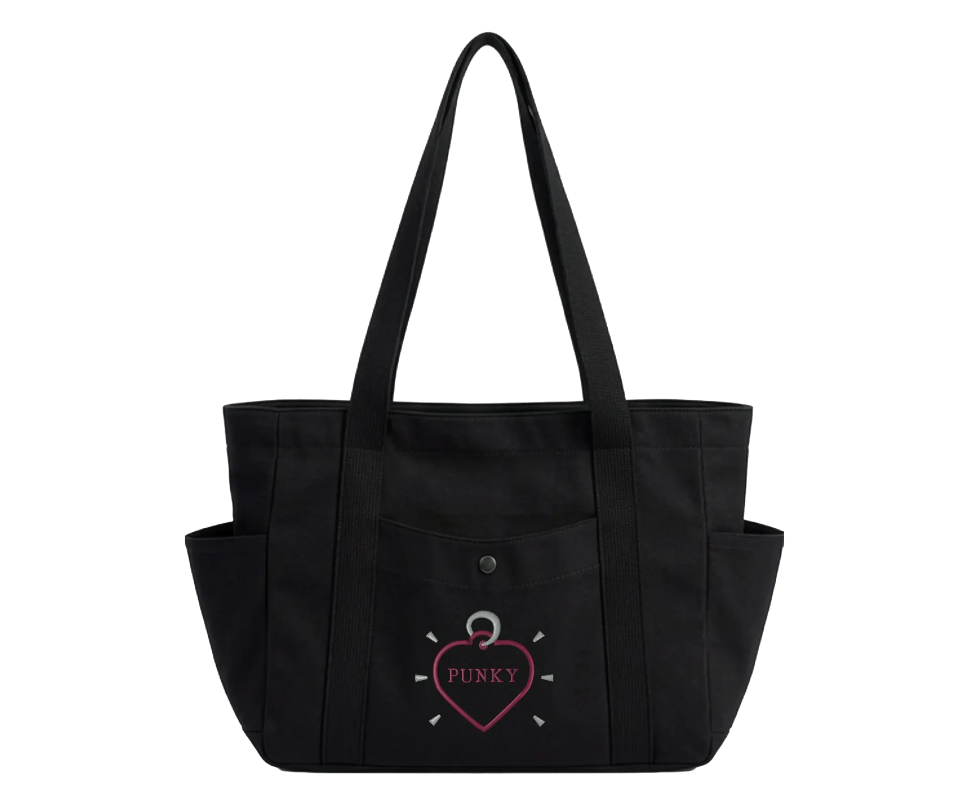 Exterior Pocket Tote - Black - Dog Tag