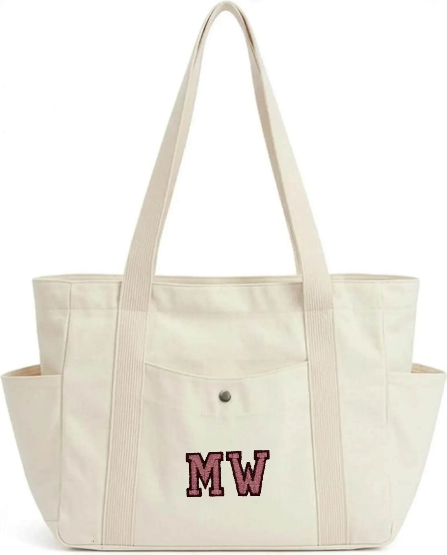 Exterior Pocket Tote - Natural - Two-Tone Monogram