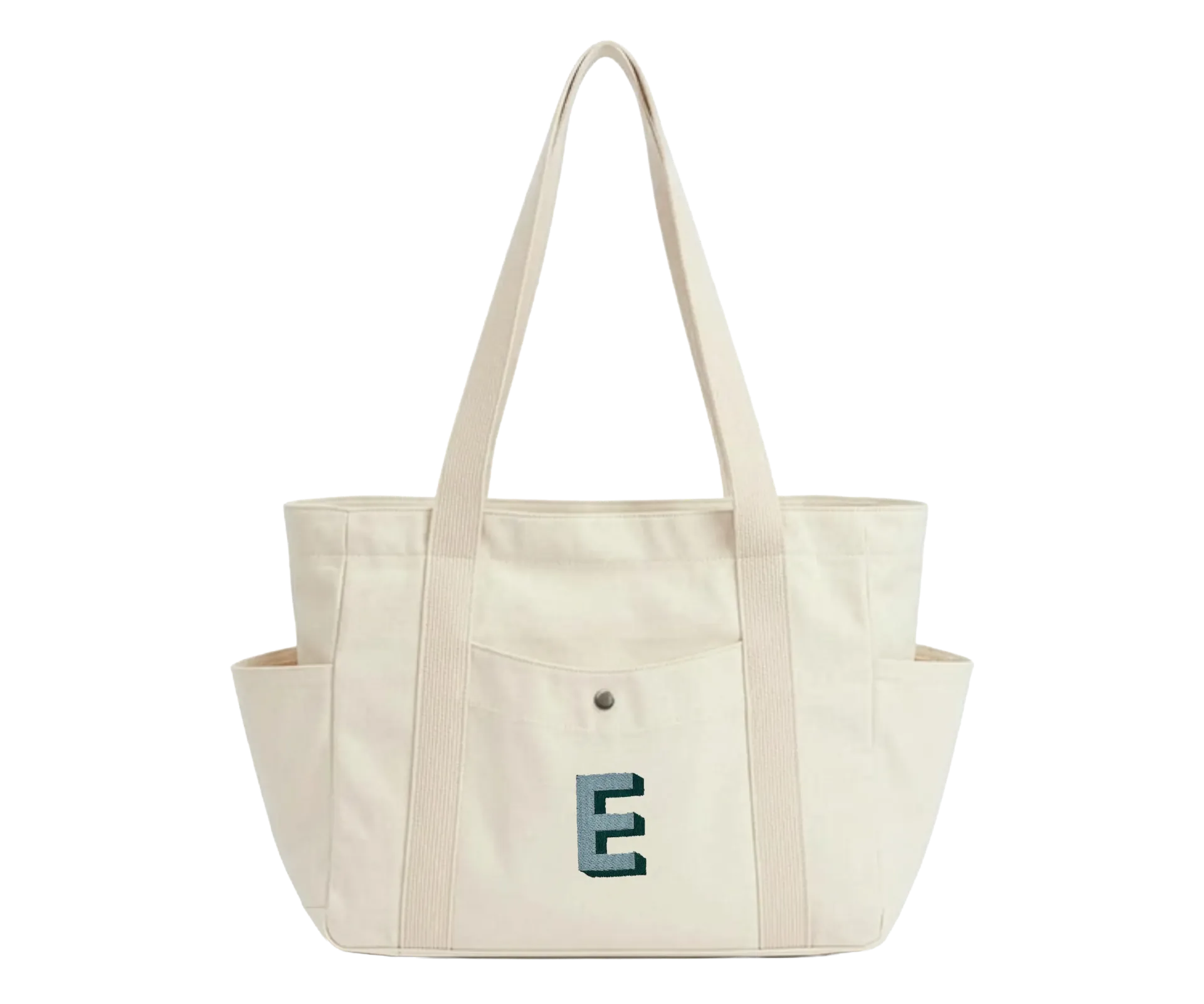 Exterior Pocket Tote - Natural - Two-Tone Monogram