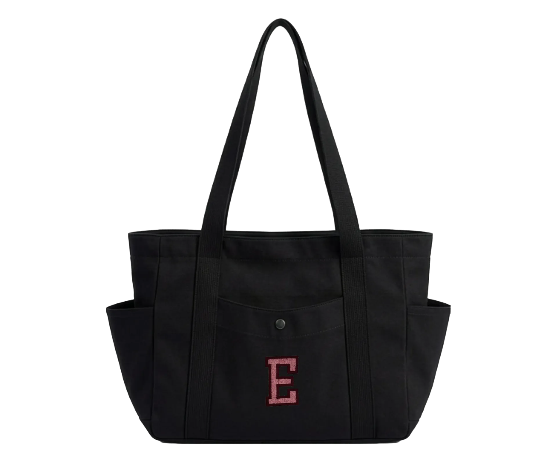 Exterior Pocket Tote - Black - Two-Tone Monogram